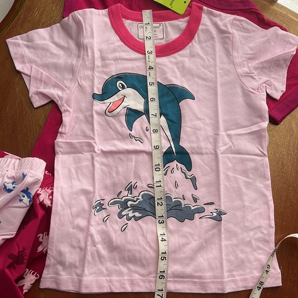 NWT 2 Girls 2 piece short set Size 4T Shirt with matching shorts - Picture 11 of 17